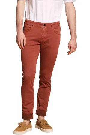Masons Broeken, Heren, Rood, W40, Katoen, Camouflage Slim Fit Gabardine Broek