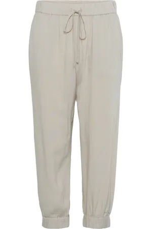 Kaffe Broeken, Dames, Grijs, M, Veergrijs Capri Broek