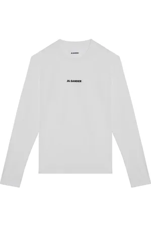 Jil Sander Tops, Heren, Wit, L, Lange mouw ronde hals T-shirt