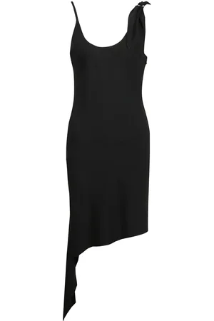 Courrèges Kleedjes, Dames, Zwart, M, Jurk met asymmetrisch ontwerp en foulard detail