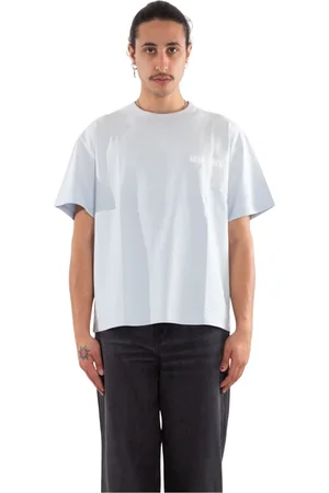 MISBHV Tops, Heren, Blauw, S, Blauwe Gewassen Tee