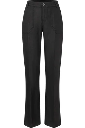 Mac Jeans, Dames, Zwart, XL L30, Linnen, Puurlinnen Nora Jeans