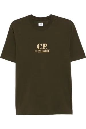C.P. Company Tops, Heren, Groen, L, Katoen, Grafisch Logo Jersey T-Shirt Groen