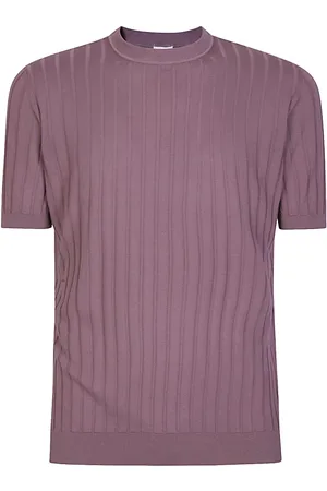 ELEVENTY Truien, Heren, Paars, 2Xl, Katoen, Katoen Crepe Crewneck Sweater