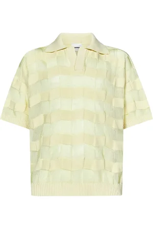 BONSAI Truien, Heren, Geel, L, Katoen, Gele Gestreepte Poloshirt