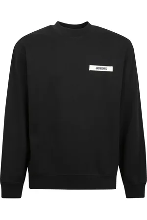 Jacquemus Sweatshirts & Hoodies, Heren, Zwart, S, Katoen, Sweatshirt met Logo Applicatie