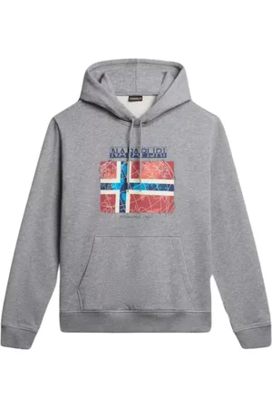 Napapijri Sweatshirts & Hoodies, Heren, Grijs, M, Katoen, Lange Mouw Katoenen Sweatshirt Grijs