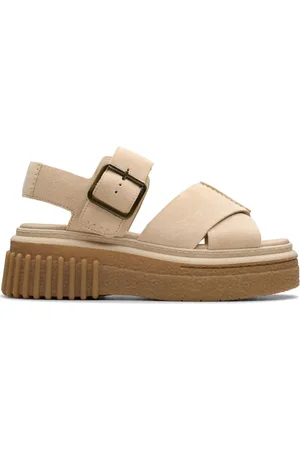 Clarks Schoenen, Dames, , 41 EU, Suède, Platte Sandalen voor Vrouwen