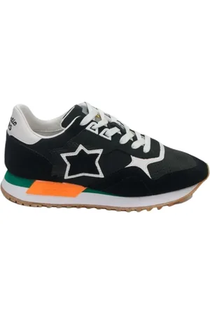 Atlantic Stars Schoenen, Heren, Blauw, 44 EU, Leer, Blauwe Leren en Stoffen Sneakers Draco