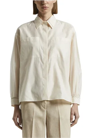 PESERICO SIGN Blouses & Shirts, Dames, , L, Katoen, Matte zijden en katoenen organza overhemd