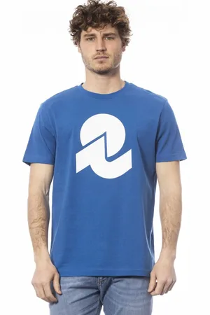 Invicta Tops, Heren, Blauw, M, Katoen, BIG Logo T-shirt voor- en achterkant