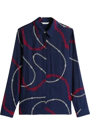 Tommy Hilfiger Blouses & Shirts, Dames, Veelkleurig, 2Xs, Zachte Viscose Regular LS Overhemd