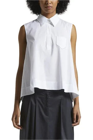 PESERICO SIGN Tops, Dames, Wit, XS, Katoen, Poplin en katoenen voile top