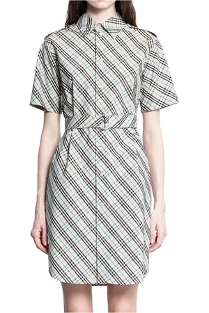 Burberry Kleedjes, Dames, , 2Xs, Katoen, Handtekening Check Katoen Poplin Shirt