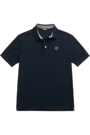 Blauer Tops, Heren, Blauw, L, Katoen, Logo Shield Polo Shirt Blauw Navy