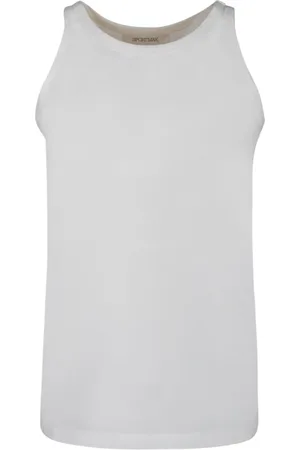 Sportmax Tops, Dames, Wit, M, Witte Geribbelde Gebreide Tanktop