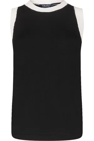 Max Mara Tops, Dames, Zwart, M, Zwarte Sweater Slalom Tank Top