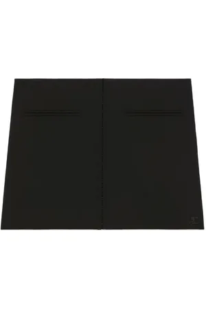 Courrèges Rokken, Dames, Zwart, 2Xs, Zwarte Heritage Clipped Mini Rok