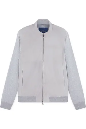 Paul & Shark Truien, Heren, Grijs, L, Katoen, Aqualeather Hybrid Sweater in Katoen Kasjmier
