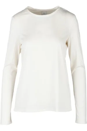 ELEVENTY Tops, Dames, Wit, L, Katoen, Tshirt