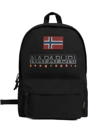 Napapijri Tassen, Heren, Zwart, ONE Size, Katoen, Zwarte Katoenen Rugzak met Logo