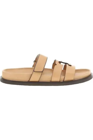Tory Burch Schoenen, Dames, , 36 1/2 EU, Platte Leren Slippers Comfortabel