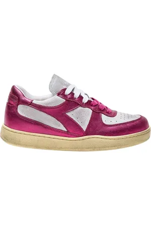 Diadora Schoenen, Dames, Paars, 37 EU, Katoen, Metal Pigskin Used Basket Sneakers