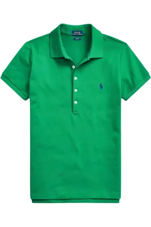 Ralph Lauren Tops, Dames, Groen, XS, Katoen, Katoenen Polo Slim Fit Shirt