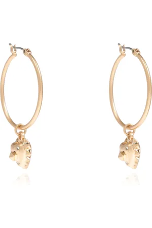 AllSaints Accessoires, Dames, Geel, ONE Size, Oorbellen met hartvormige hanger