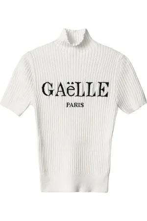 GAËLLE Truien, Dames, Wit, S, Polyester, Wit Logo Groot Donna Top