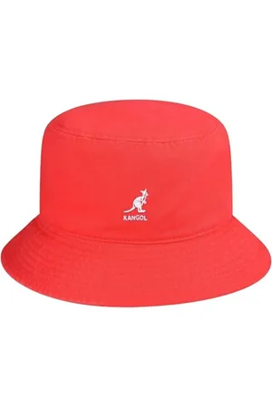 Kangol Accessoires, Dames, Rood, L, Katoen, Kersenrode Gewassen Katoenen Bucket Hoed
