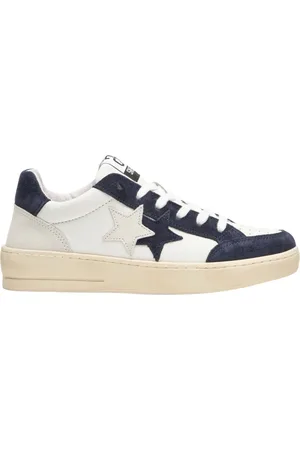 2STAR Schoenen, Heren, Wit, 44 EU, Leer, Handgemaakte Italiaanse leren sneakers