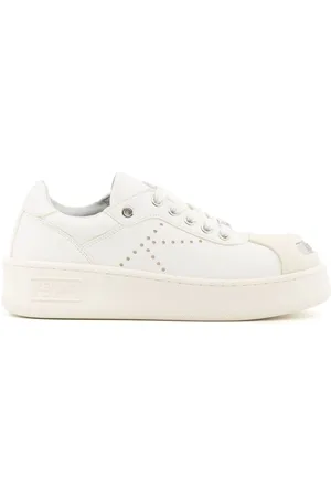 Kenzo Schoenen, Dames, Wit, 36 EU, Leer, Witte lage top sneakers voor vrouwen