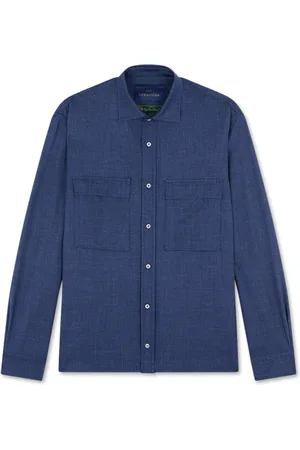 Paul & Shark Overhemden, Heren, Blauw, M, Wol, Luxe Wol-Kasjmier Overshirt