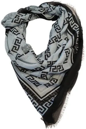 VERSACE Accessoires, Dames, Grijs, ONE Size, Kasjmier, Barok Modal Kasjmier Sjaal Grijs