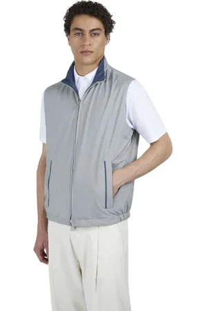 Paul & Shark Jassen, Heren, Grijs, 2Xl, Polyester, Luxe Omkeerbaar Platinum Vest