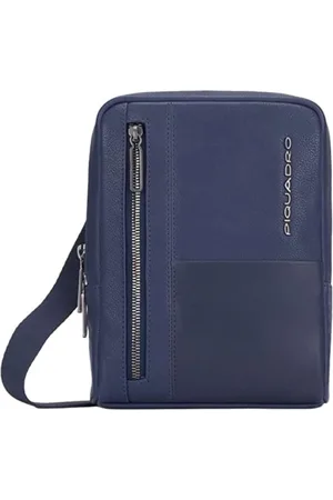 Piquadro Tassen, Heren, Blauw, ONE Size, Nylon, Blauwe Nylon en Leren Schoudertas Unisex