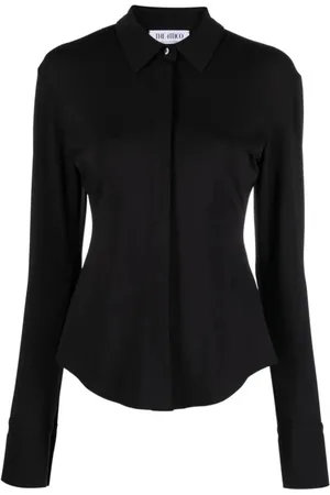 The Attico Blouses & Shirts, Dames, Zwart, L, Zwarte Elton Shirt Dameskleding