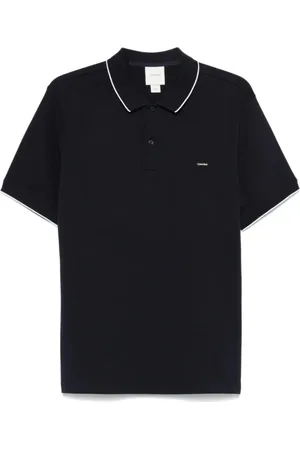 Calvin Klein Tops, Heren, Blauw, XL, Katoen, Nacht Hemel Polo Shirt Blauw