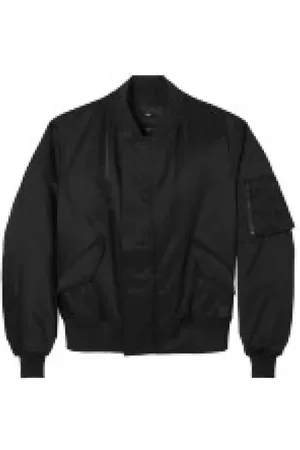Y-3 Jassen, Heren, Zwart, M, Zwarte Bomberjack met Elastische Polsen