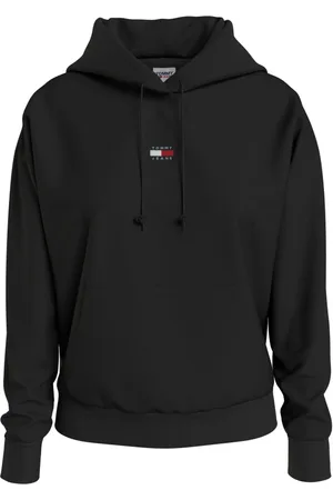 Tommy Hilfiger Sweatshirts & Hoodies, Dames, Zwart, L, Katoen, Logo Zwart Katoenen T-shirt