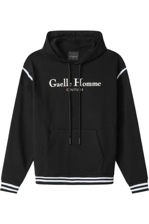 GAËLLE Sweatshirts & Hoodies, Heren, Zwart, L, Katoen, Zwarte Voorkant Logo Hoodie Katoen