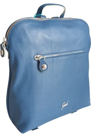 Gabs Tassen, Dames, Blauw, ONE Size, Katoen, Groene Leren Brigitte Rugzak