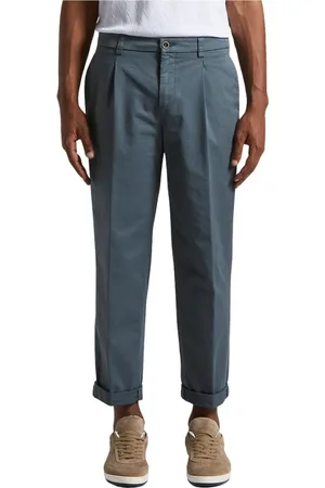 PESERICO SIGN Broeken, Heren, Blauw, XL, Katoen, Comfortabele katoenen gabardine broek