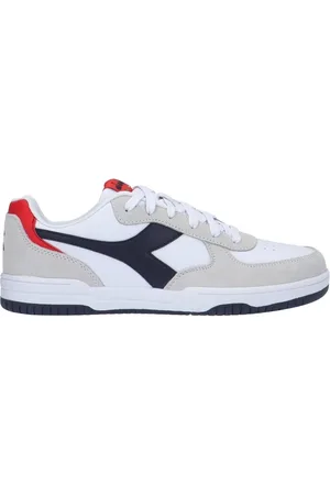 Diadora Schoenen, Heren, Veelkleurig, 45 EU, Lage Raptor Sneakers Wit/Blauw/Rood Klassiek