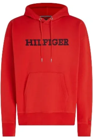 Tommy Hilfiger Sweatshirts & Hoodies, Heren, Rood, M, Stijlvolle Jassen Collectie
