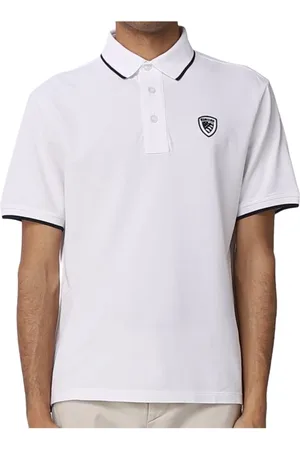 Blauer Tops, Heren, Wit, L, Katoen, Wit Katoenen Poloshirt met Logo