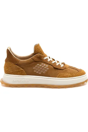BE POSITIVE Schoenen, Heren, Bruin, 46 EU, Leer, Oker Cuprace Sport Sneakers