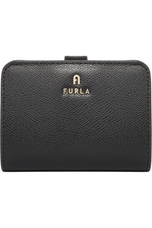 Furla Accessoires, Dames, Zwart, ONE Size, Leer, Zwarte Camelia Compacte Portemonnee