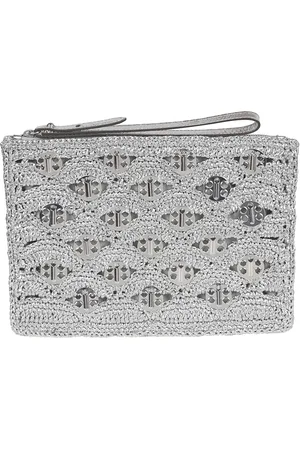 Paco rabanne Tassen, Dames, Grijs, ONE Size, Metalen Clutch voor vrouwen